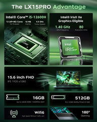 ACEMAGIC LX15 Pro AMD Ryzen™ 7 5700U/Intel® Core" i5-12600H Laptop
